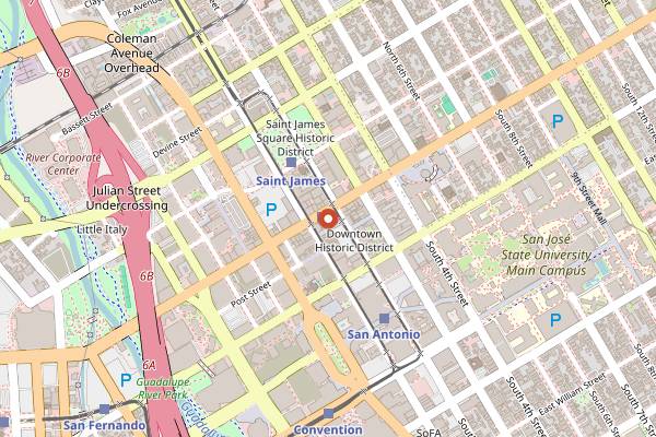 Map showing Fox Tale Fermentation Project in San Jose