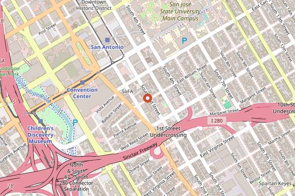 Map showing Academic Coffee in San Jose