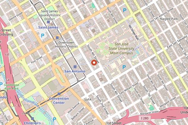 Map showing Philz Coffee in San Jose