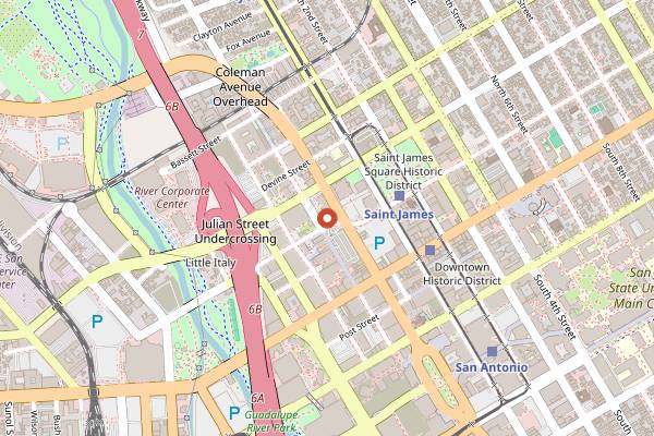 Map showing Voyager Craft Coffee in San Jose