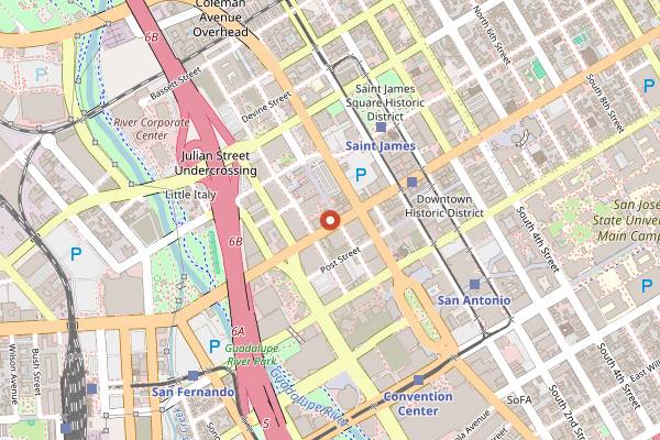 Map showing The Farmers Union in San Jose