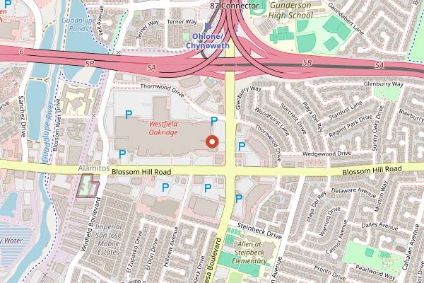 Map showing Loving Hut in San Jose