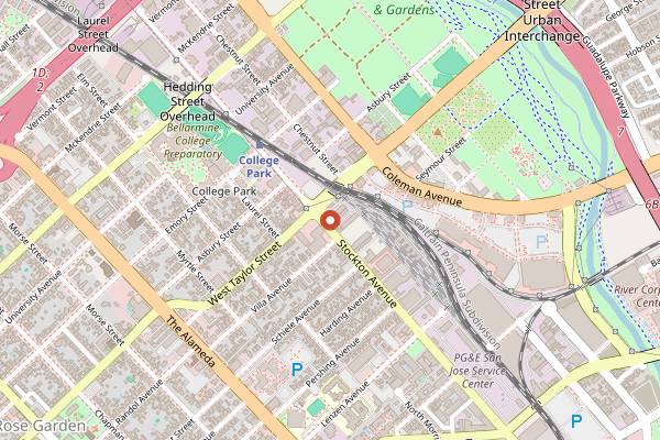 Map showing Manakish Oven & Grill in San Jose
