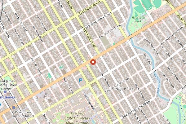 Map showing Vegetarian House in San Jose