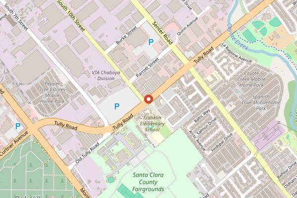 Map showing FoodieLand Night Market San Jose in San Jose