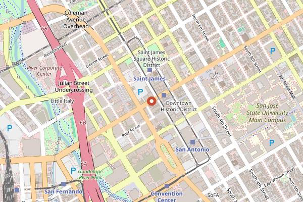 Map showing SJMADE Fest in San Jose
