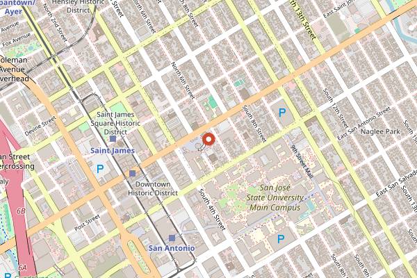 Map showing Viva CalleSJ Open Streets Festival in San Jose
