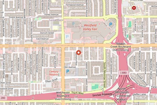 Map showing LB Steak in San Jose