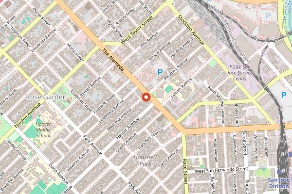 Map showing LUNA Mexican Kitchen in San Jose