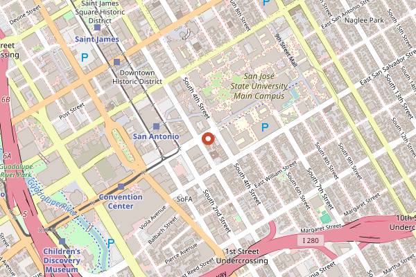 Map showing La Victoria Taqueria San Carlos in San Jose