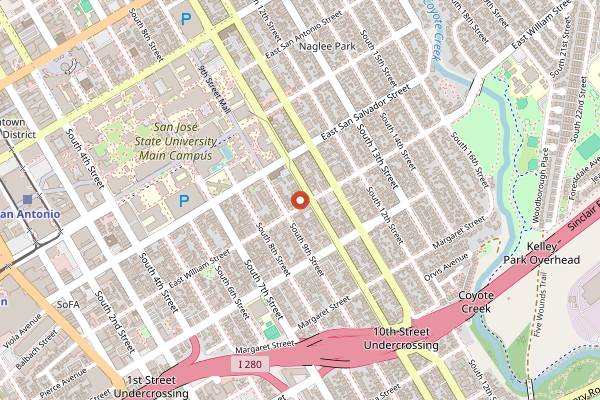 Map showing Spartan Taco Truck in San Jose