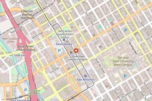 Map showing MINIBOSS in San Jose