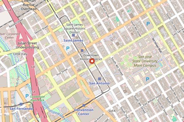 Map showing NOVA in San Jose