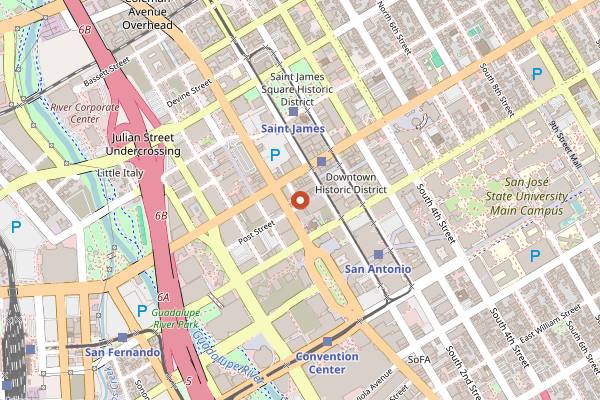 Map showing Splash Video Dance Bar in San Jose