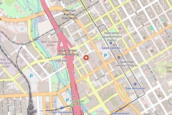 Map showing Southern Comfort Kitchen in San Jose