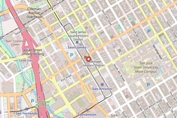 Map showing Goodtime Bar Wine Club in San Jose