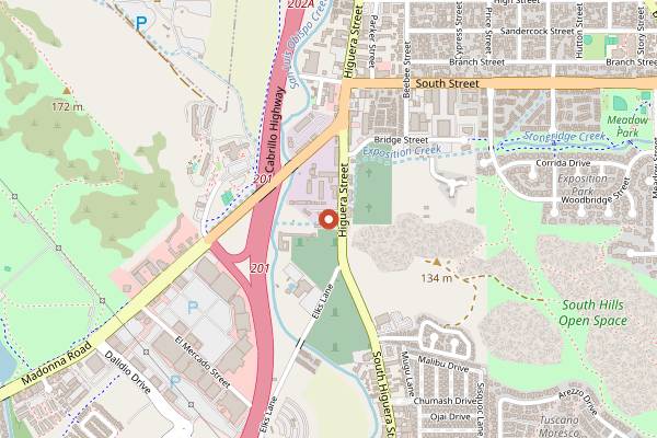 Map showing Central Coast Brewing in San Luis Obispo