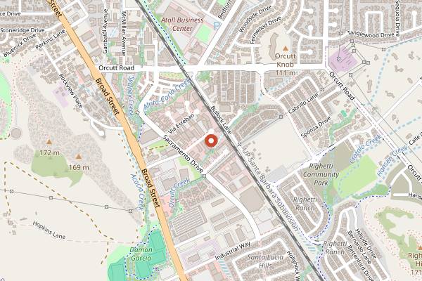 Map showing Humdinger Brewing in San Luis Obispo