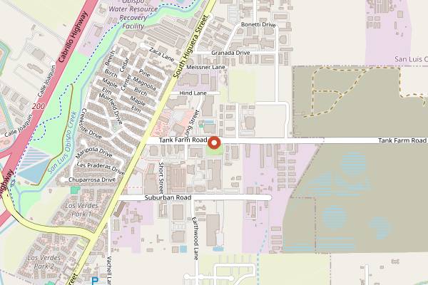 Map showing Oak and Otter Brewing Co. in San Luis Obispo