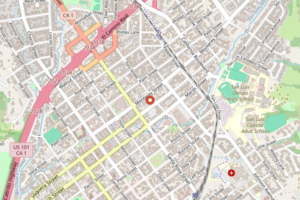 Map showing Field Day Coffee in San Luis Obispo