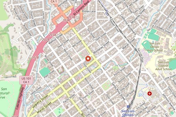 Map showing Buona Tavola in San Luis Obispo