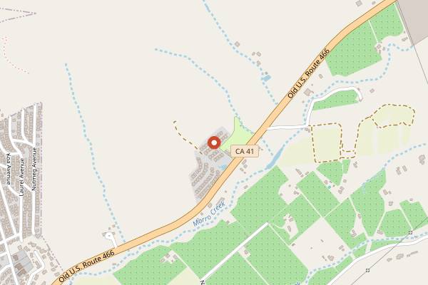 Map showing Del Monte Cafe in San Luis Obispo
