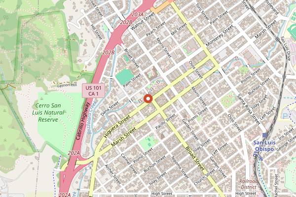 Map showing Flour House in San Luis Obispo