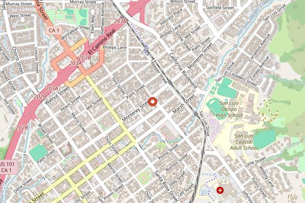 Map showing Hungry Mother in San Luis Obispo