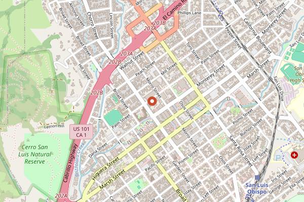 Map showing Piadina in San Luis Obispo