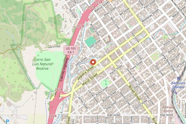 Map showing Shake Shake Fresh Noodle in San Luis Obispo