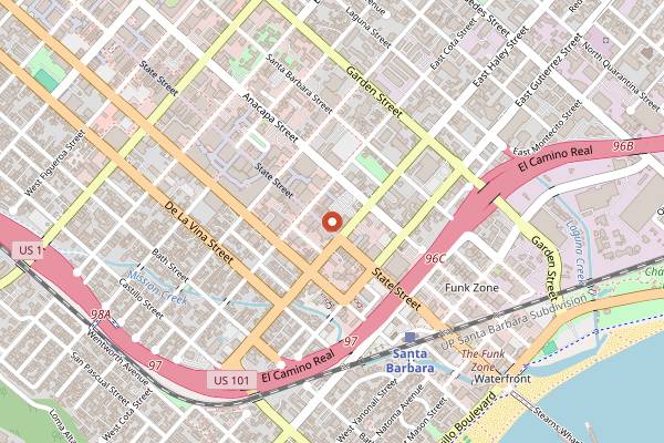 Map showing Sandbar Cocina y Tequila in Santa Barbara