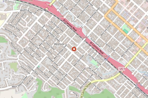 Map showing Super Cuca's in Santa Barbara