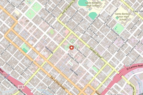 Map showing Handlebar Coffee Roasters in Santa Barbara