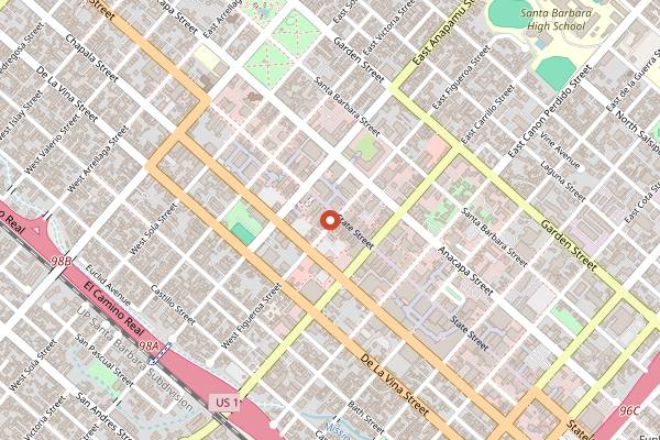 Map showing Dune Coffee Roasters in Santa Barbara