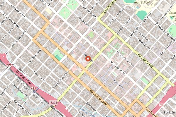 Map showing Lilac Patisserie in Santa Barbara