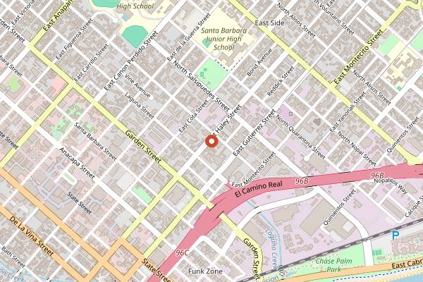 Map showing Rascal's Vegan in Santa Barbara