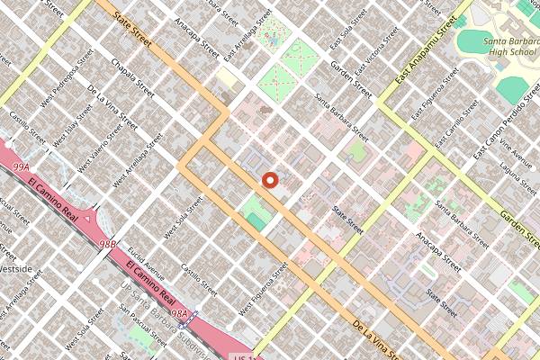 Map showing Scarlett Begonia in Santa Barbara