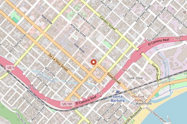 Map showing The James Joyce in Santa Barbara