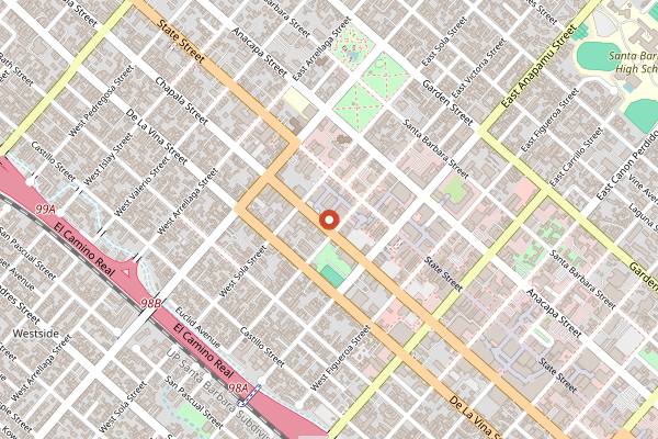 Map showing Corazon Cocina in Santa Barbara