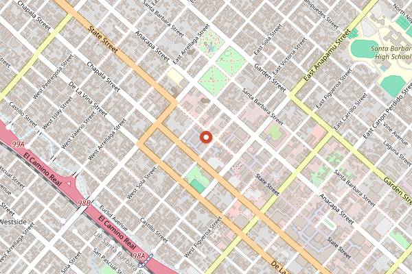 Map showing Jane Restaurant in Santa Barbara