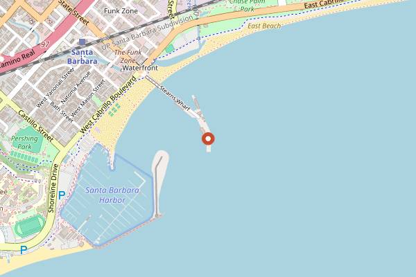 Map showing Santa Barbara Shellfish Company in Santa Barbara