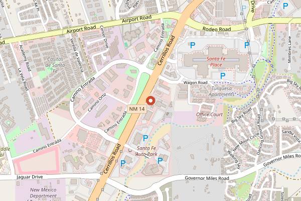 Map showing Horseman's Haven Cafe in Santa Fe