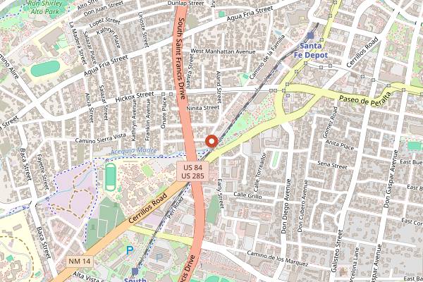Map showing La Choza in Santa Fe