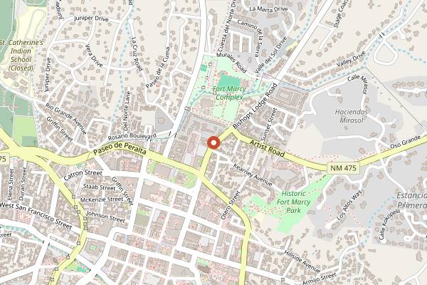 Map showing Burning of Zozobra in Santa Fe