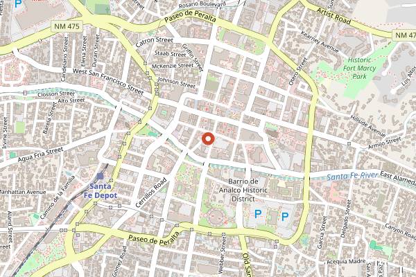 Map showing Secreto Lounge in Santa Fe