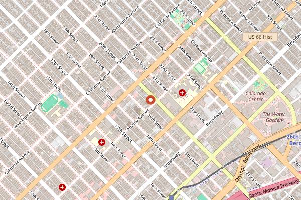 Map showing Tartine Santa Monica in Santa Monica