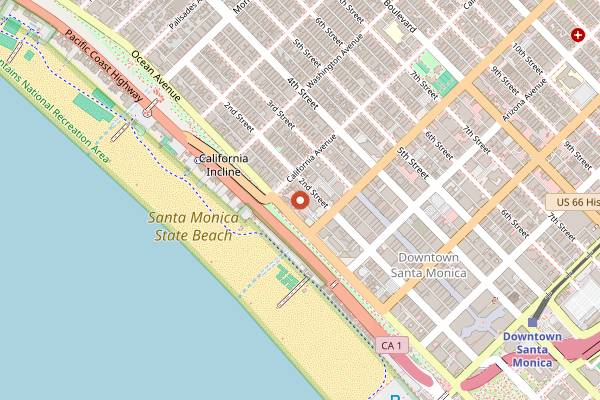 Map showing The Bungalow in Santa Monica
