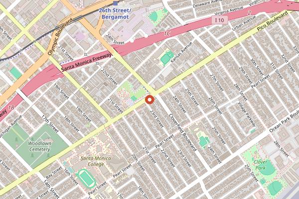 Map showing The Daily Pint in Santa Monica