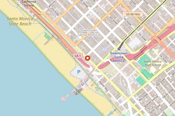 Map showing The Georgian Room in Santa Monica