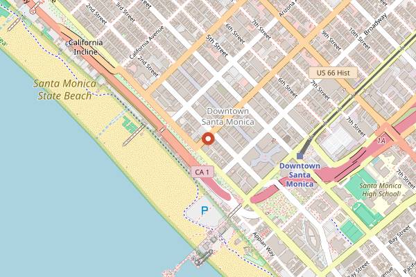 Map showing Ye Olde King's Head in Santa Monica